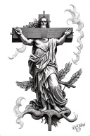 ten holy commandments tattoo design idea