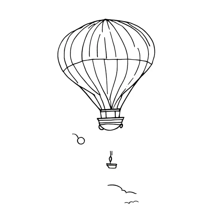 hot air balloon tattoo design idea