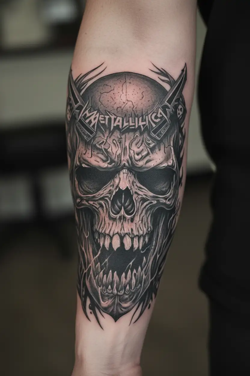 badass Metallica design inspired tattoo tattoo design idea