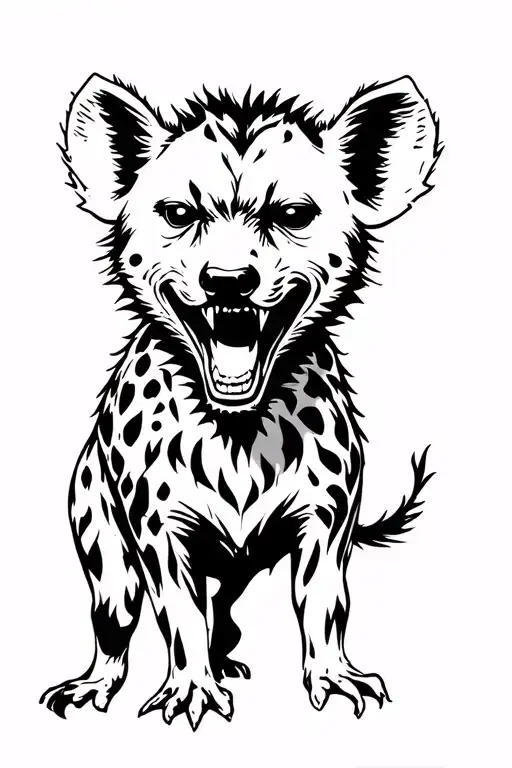 laughing hyena tattoo design idea