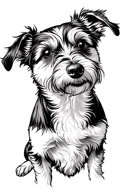 dog with 3 heads tattoo design idea