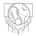 moon-with-liquid-blood-flows-down-half cyber sigilism many many many many curves lines, detailed horror, blood tattoo design idea