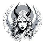 angel half demon tattoo design idea