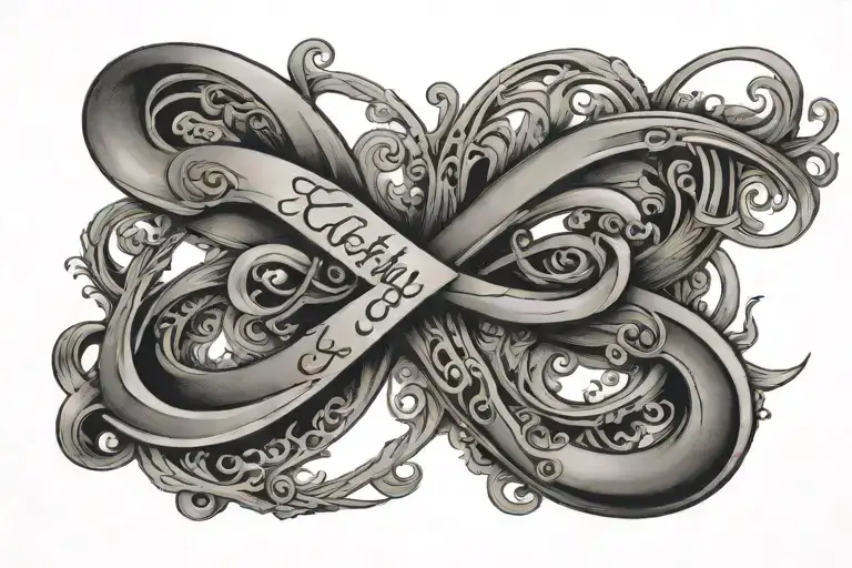 infinity sign with the text "Kathy 1956-♾️ tattoo design idea