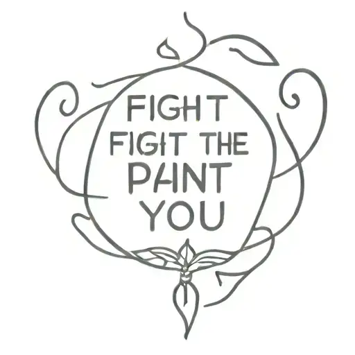 small black grey tattoo describing the lyrics "fight it take the pain ignite it" from the song holding on to you by tøp  tattoo design idea