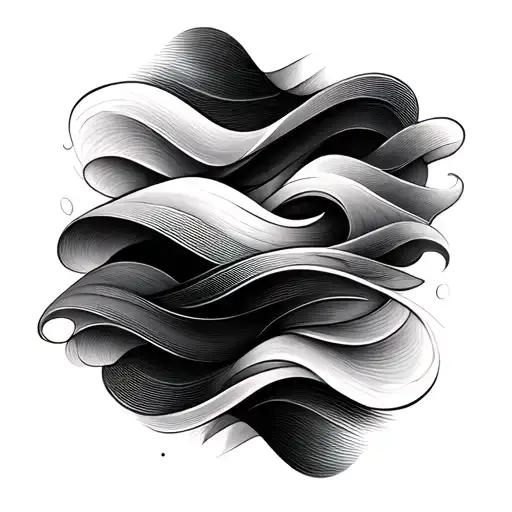 sound waves merging tattoo design idea