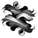 sound waves merging tattoo design idea