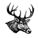 Scottish stag head tattoo design idea