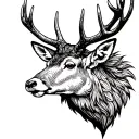 Scottish stag head tattoo design idea