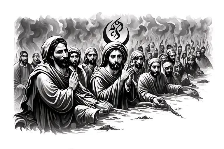 72 martyrs and Shia Muslim symbol tattoo design idea