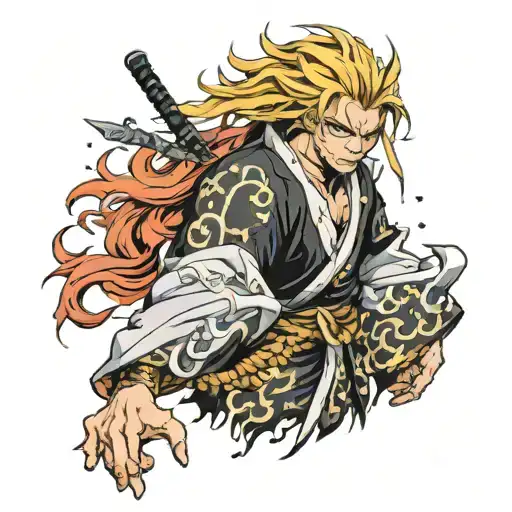 Rengoku demon slayer tattoo design idea