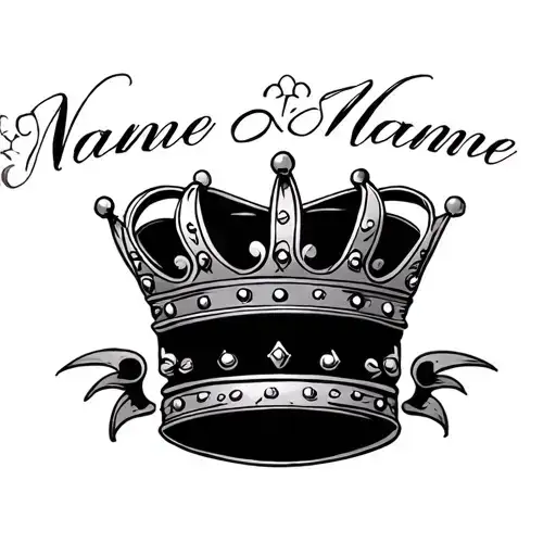Name And Crown tattoo design idea