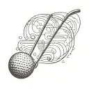 golf and bourbon glass tattoo design idea