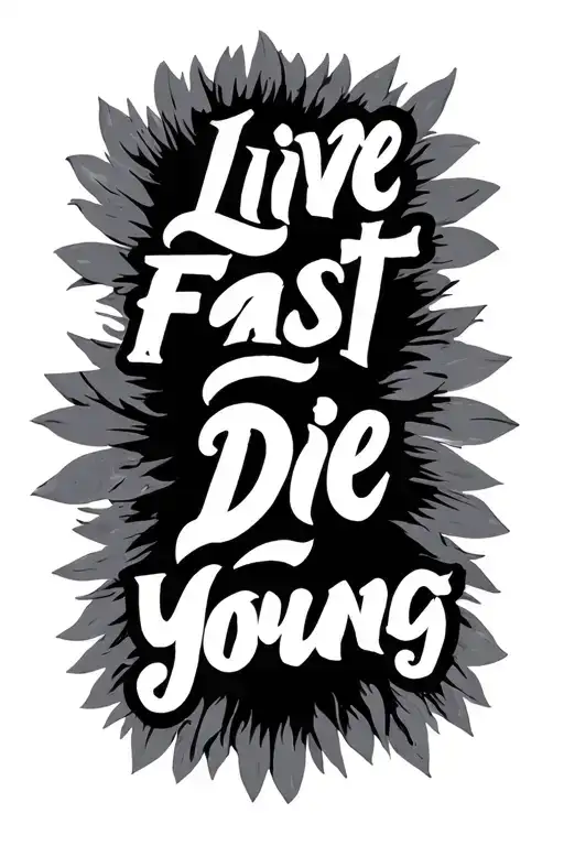 quote live fast die young tattoo design idea