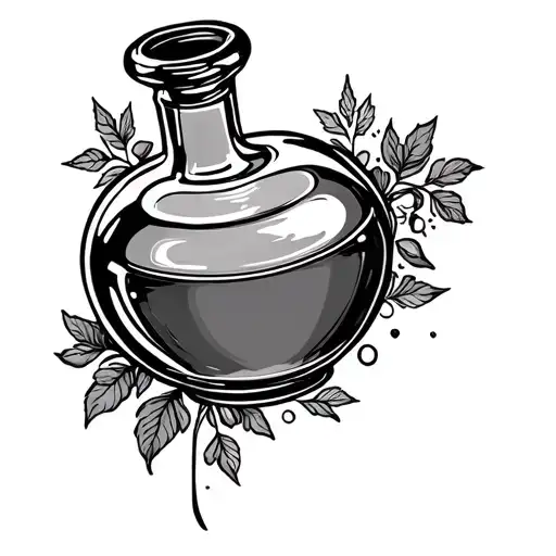 love potion bottle tattoo design idea