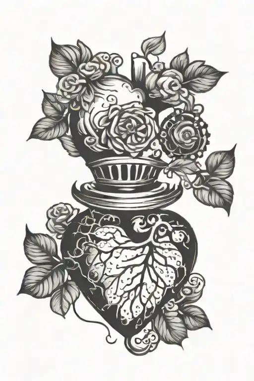 overthinking balance heart tattoo design idea