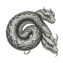 serpent coiled bras avec une tattoo design idea
