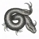 serpent coiled bras avec une tattoo design idea