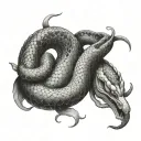 serpent coiled bras avec une tattoo design idea