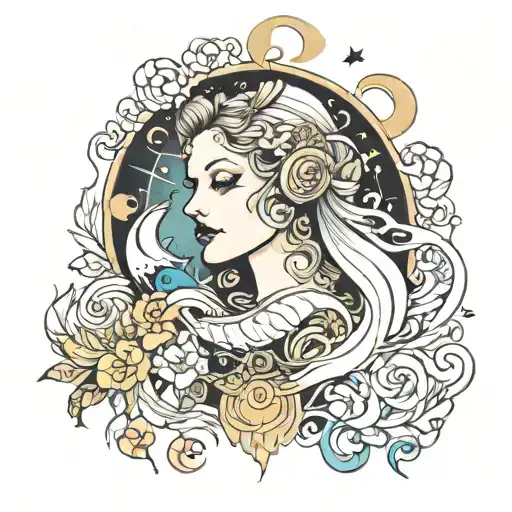 Phoebe godess of the moon tattoo design idea