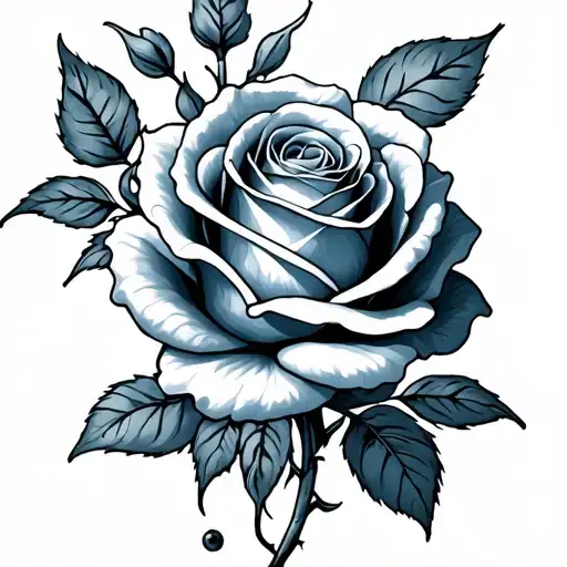Kaiser blue rose tattoo design idea