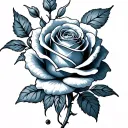 Kaiser blue rose tattoo design idea