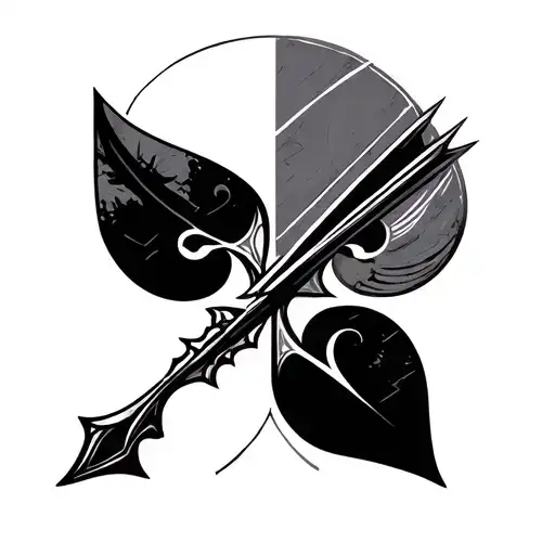 KAMIKAZE king of spade shaped geometry tattoo design idea