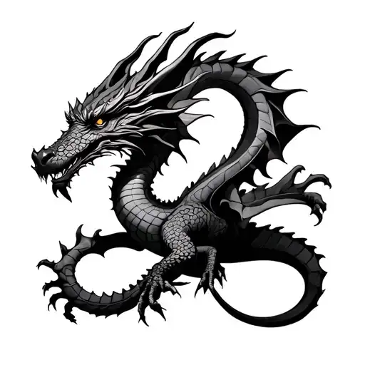fantasy dragon wrapped tattoo design idea