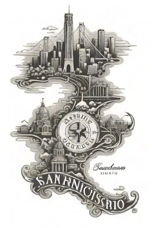 San Francisco and Nashville tattoo design idea