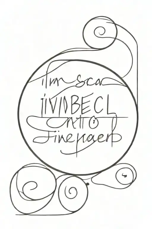 "-1" floating inside a sphere with a phrase around sayin "Imbécil" tattoo design idea