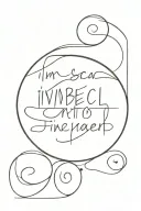 "-1" floating inside a sphere with a phrase around sayin "Imbécil" tattoo design idea