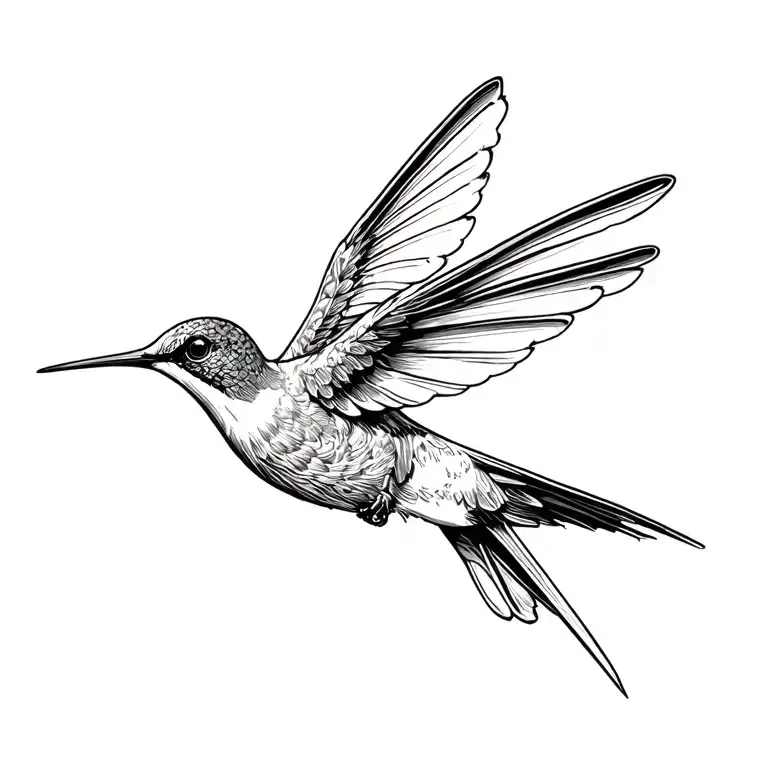 Humming bird rising from ashes tattoo design idea