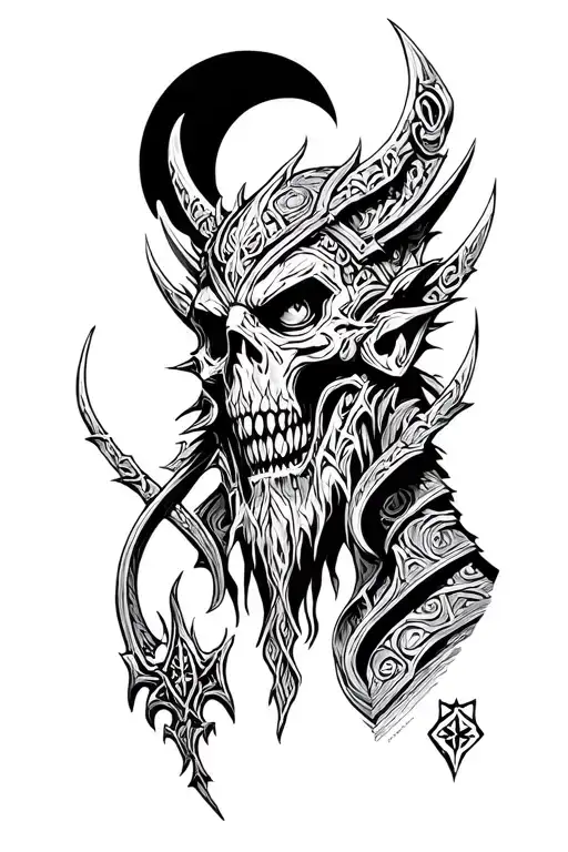 Lich King World of Warcraft tattoo design idea