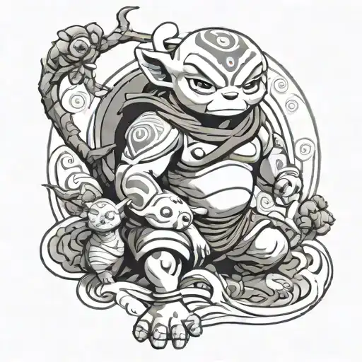 appa form Avatar Aang the last airbender tattoo design idea
