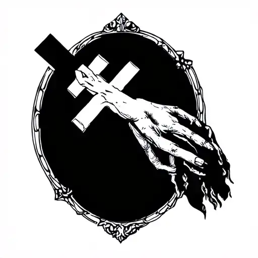 cross and resurrection  tattoo design idea