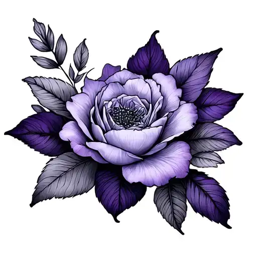 Fine Line Violet tattoo design idea