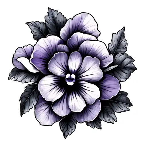 african violet tattoo design idea