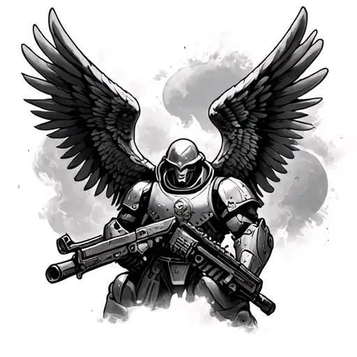 Dark Angels Space Marine tattoo design idea