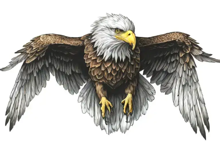 Eagle flying tattoo design idea