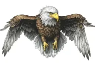 Eagle flying tattoo design idea
