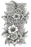 The names of Samaneh and Amir tattoo design idea