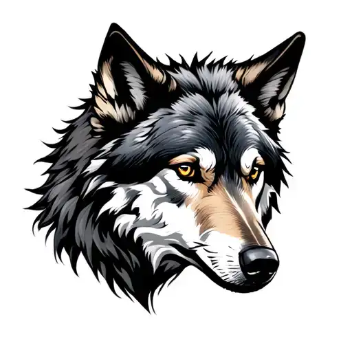 royal wolf tattoo design idea