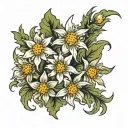 Mountains Edelweiss tattoo design idea