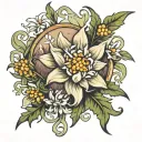 Mountains Edelweiss tattoo design idea