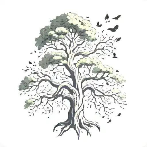 trying to reunite the broken family tree tattoo design idea