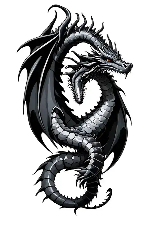 Dragon and scorpion holding tattoo design idea