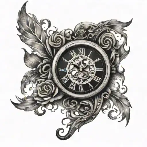 half sleev arm aye clock fire black tatto tattoo design idea