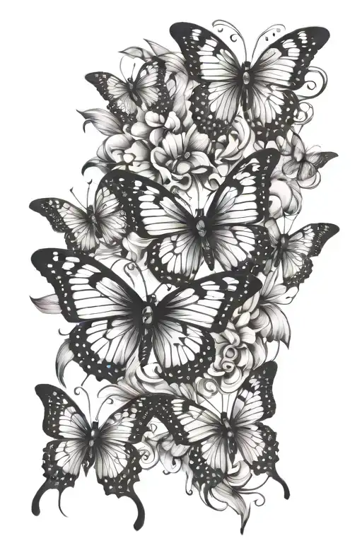 Butterflies Cross Hand tattoo design idea