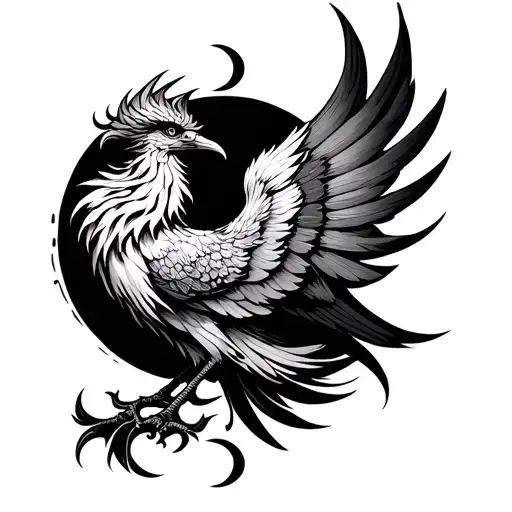 gothic style phoenix tattoo tattoo design idea