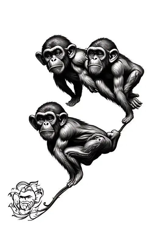3 wise monkeys tattoo design idea